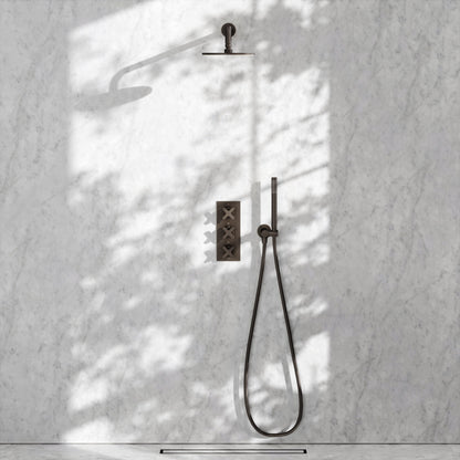 Regal Deep Bronze Crosshead Thermostatic 2-Way Mixer Shower System
