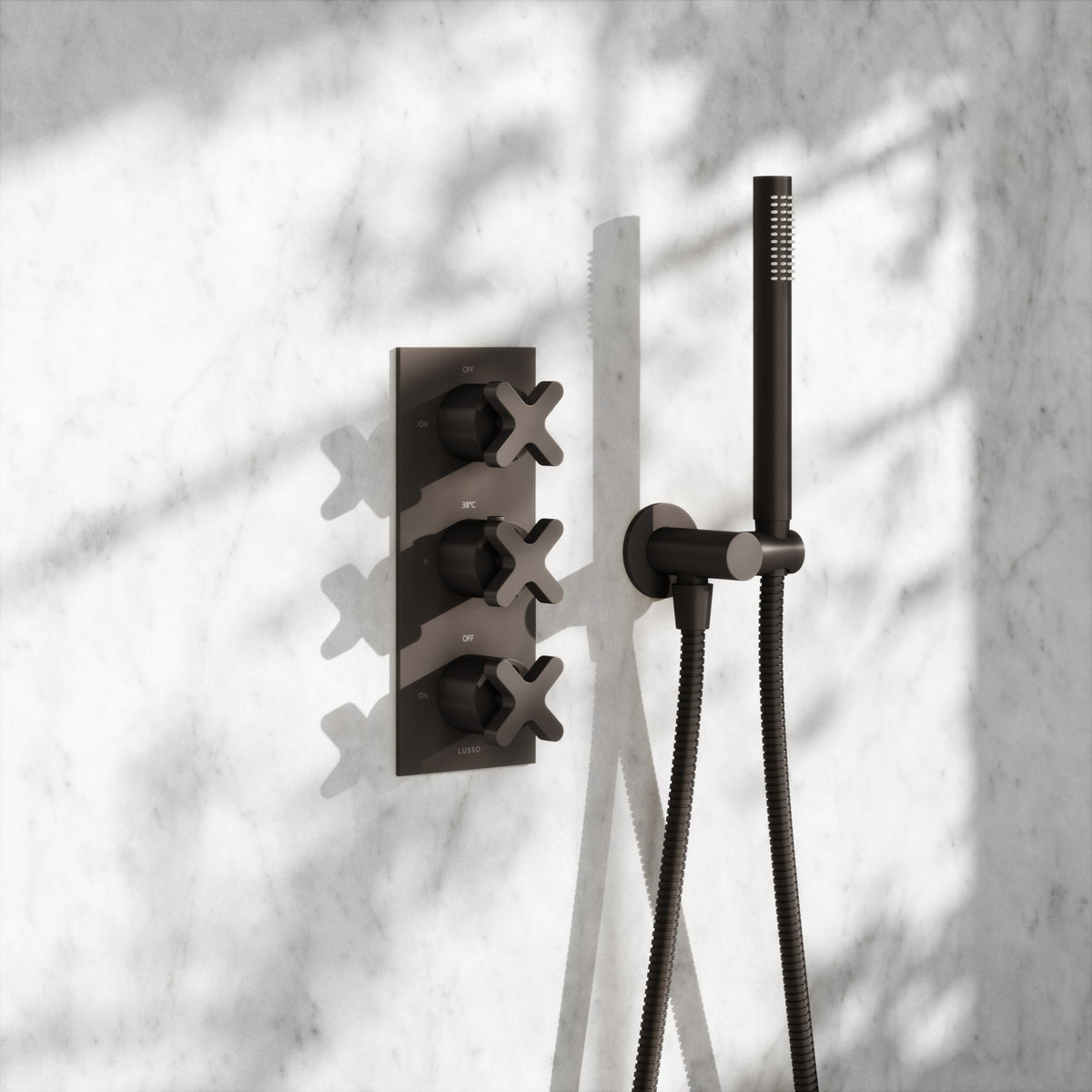 Regal Deep Bronze Crosshead Thermostatic 2-Way Mixer Shower System