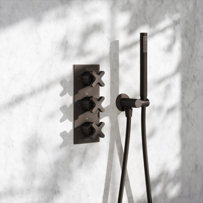 Regal Deep Bronze Crosshead Thermostatic 2-Way Mixer Shower System