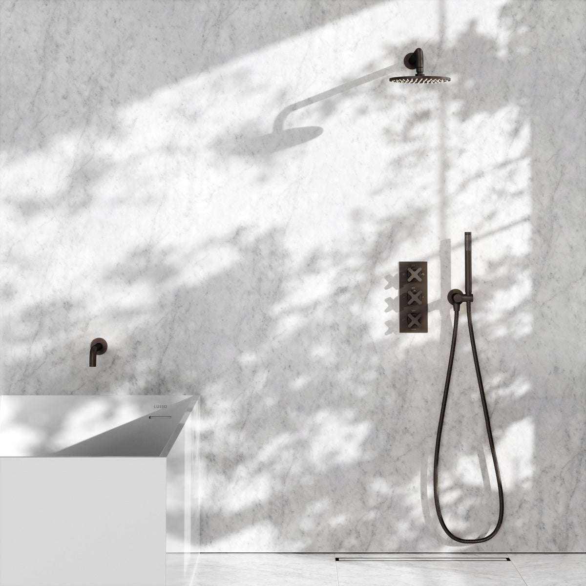 Regal Deep Bronze Crosshead Thermostatic 3-Way Mixer Shower System