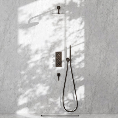 Regal Deep Bronze Crosshead Thermostatic 3-Way Mixer Shower System