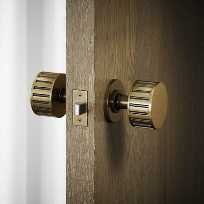 Royal Ascot Aged Bronze Deep Flute Mortice Door Knobs