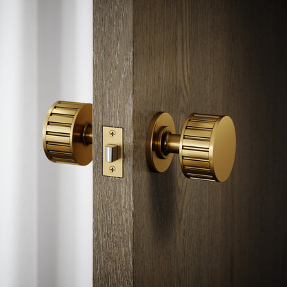Royal Ascot Brushed Gold Deep Flute Mortice Door Knobs