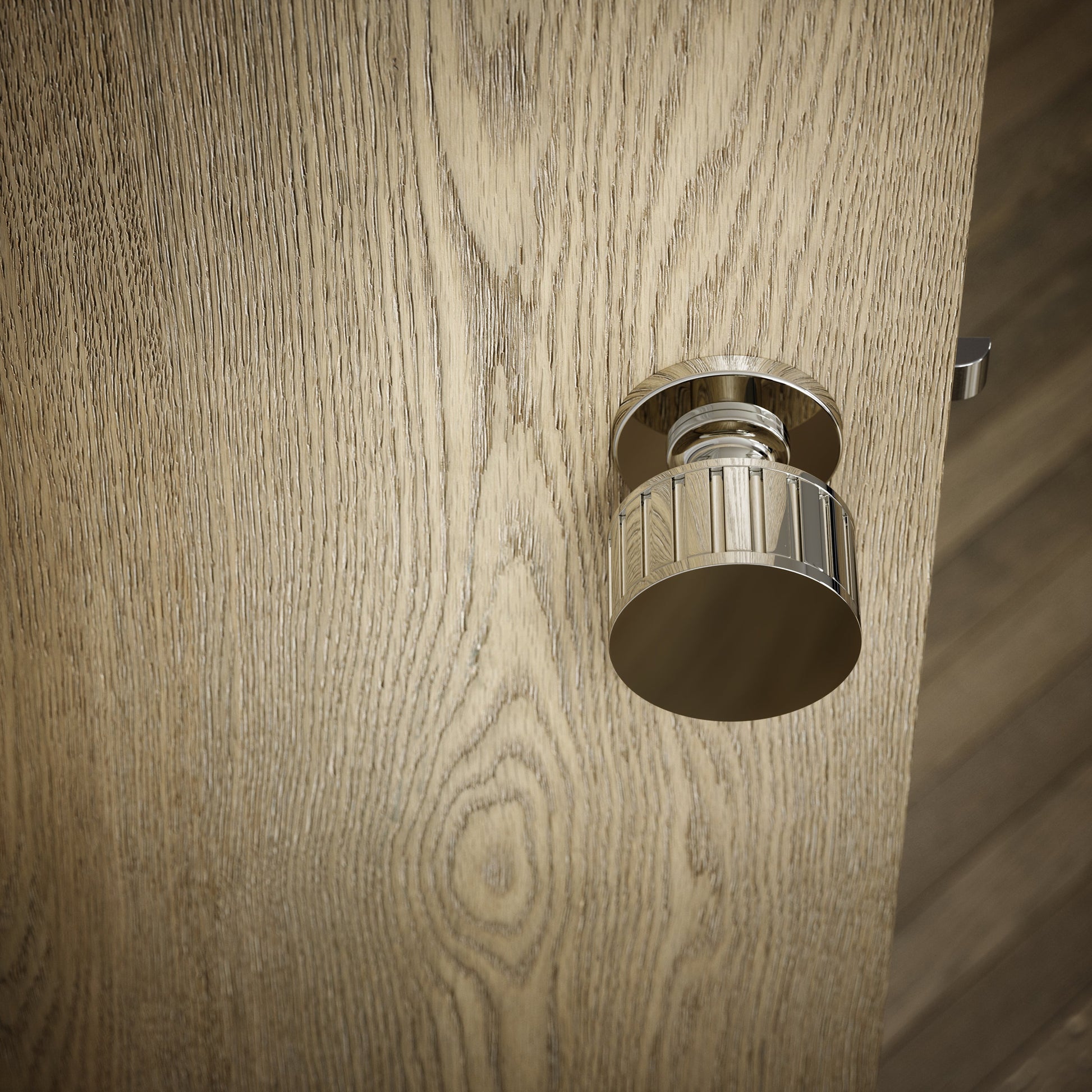 Royal Ascot Polished Nickel Deep Flute Mortice Door Knobs
