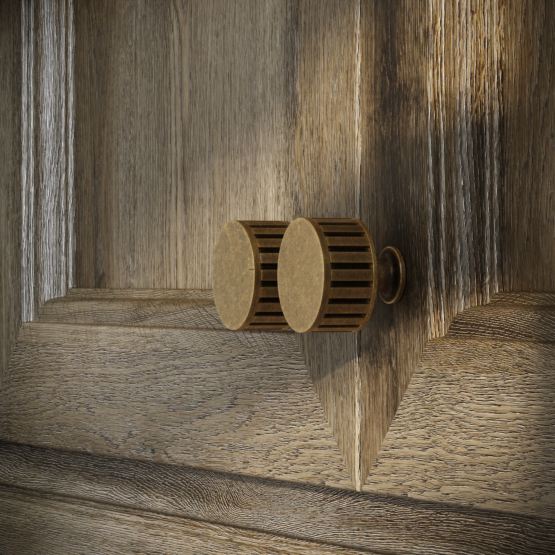 Royal Oak Aged Bronze Deep Flute Cabinet Door Knob