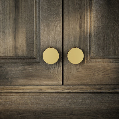 Royal Oak Brushed Gold Deep Flute Cabinet Door Knob