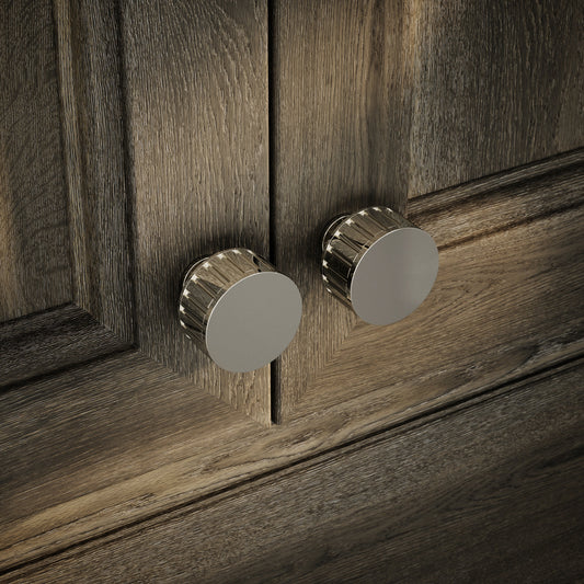 Royal Oak Polished Nickel Deep Flute Cabinet Door Knob