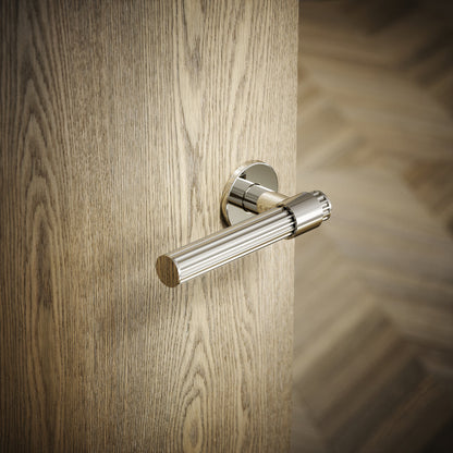 Royal Oak Polished Nickel Deep Flute Lever Door Handles