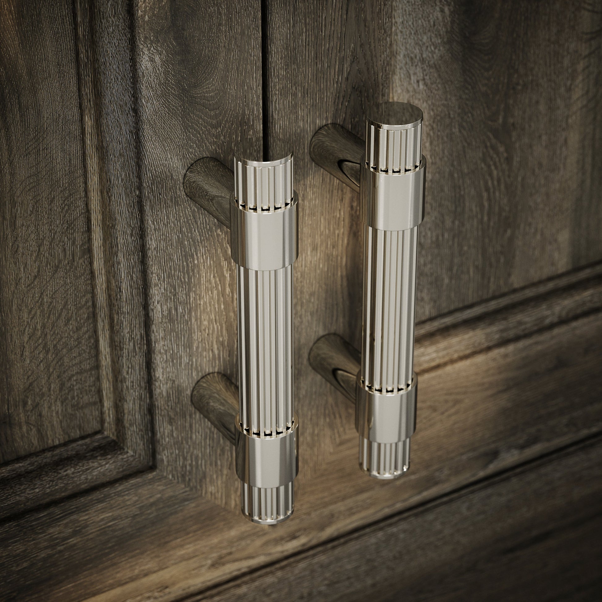 Royal Oak Polished Nickel Deep Flute Pull Bar Handle 150mm