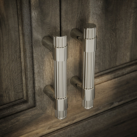 Royal Oak Polished Nickel Deep Flute Pull Bar Handle 150mm