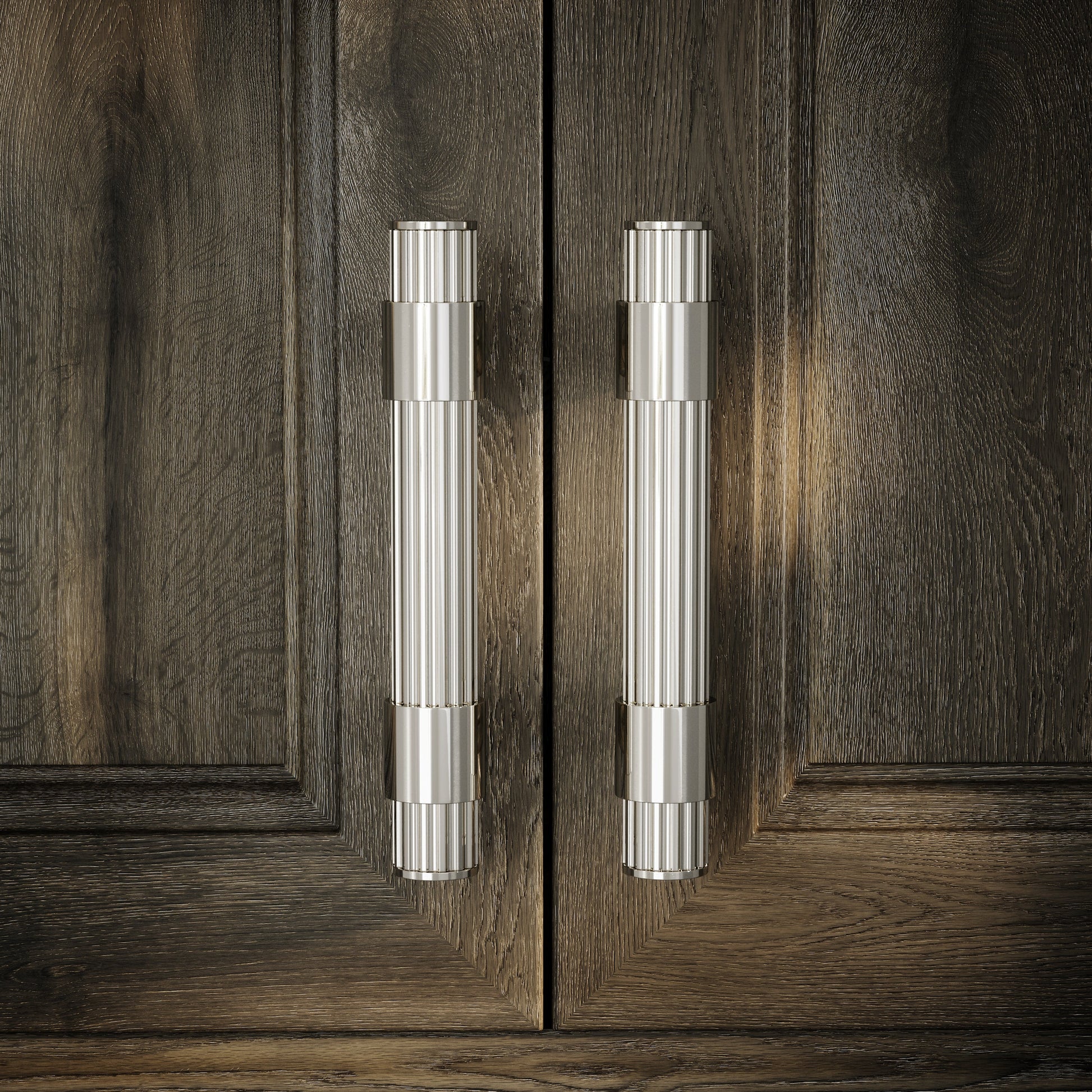Royal Oak Polished Nickel Deep Flute Pull Bar Handle 150mm