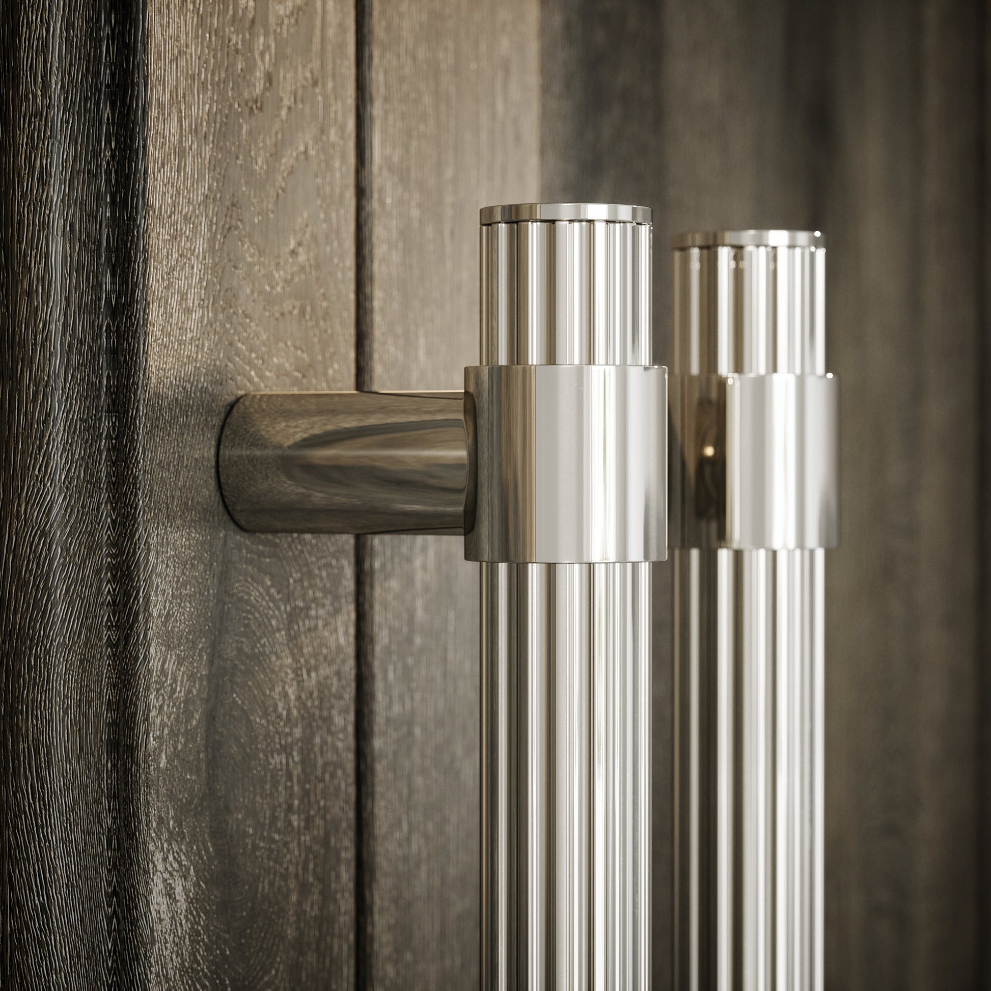 Royal Oak Polished Nickel Deep Flute Pull Bar Handle 150mm