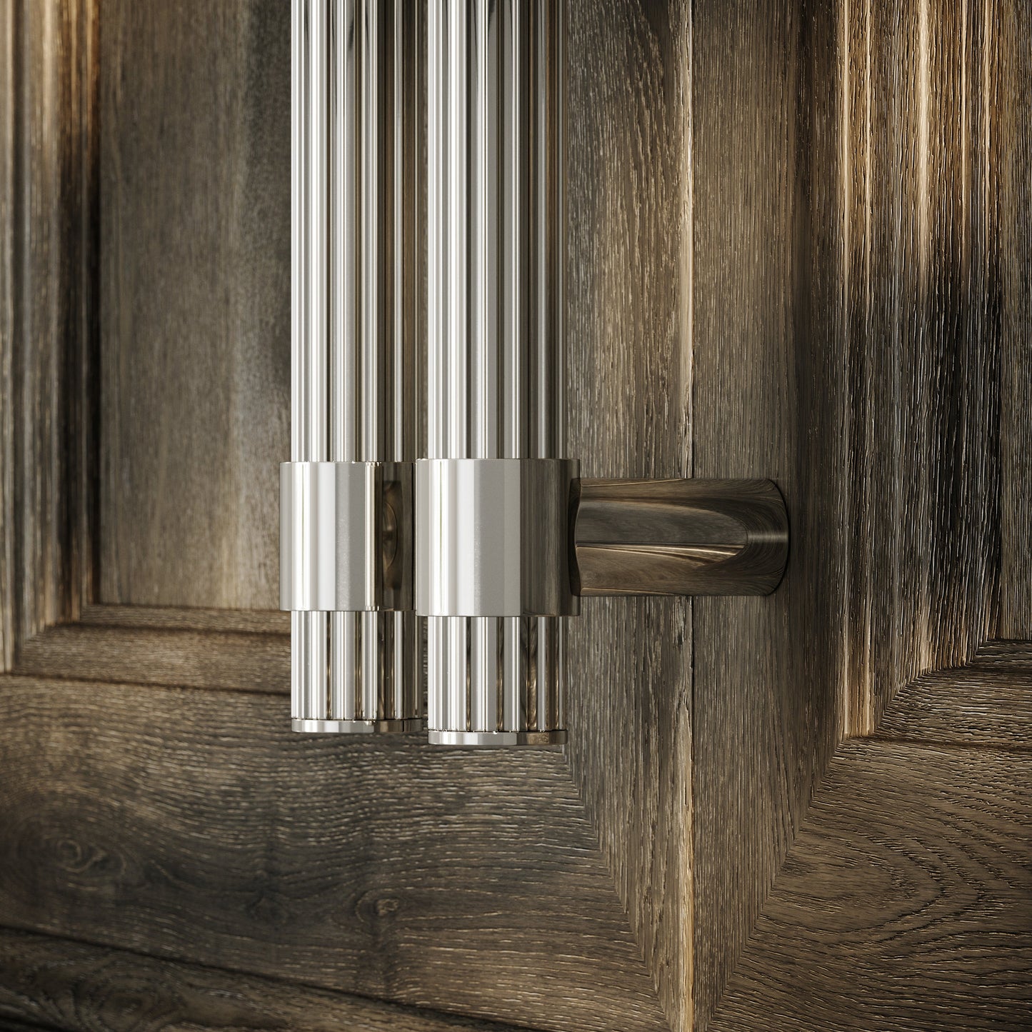 Royal Oak Polished Nickel Deep Flute Pull Bar Handle 150mm