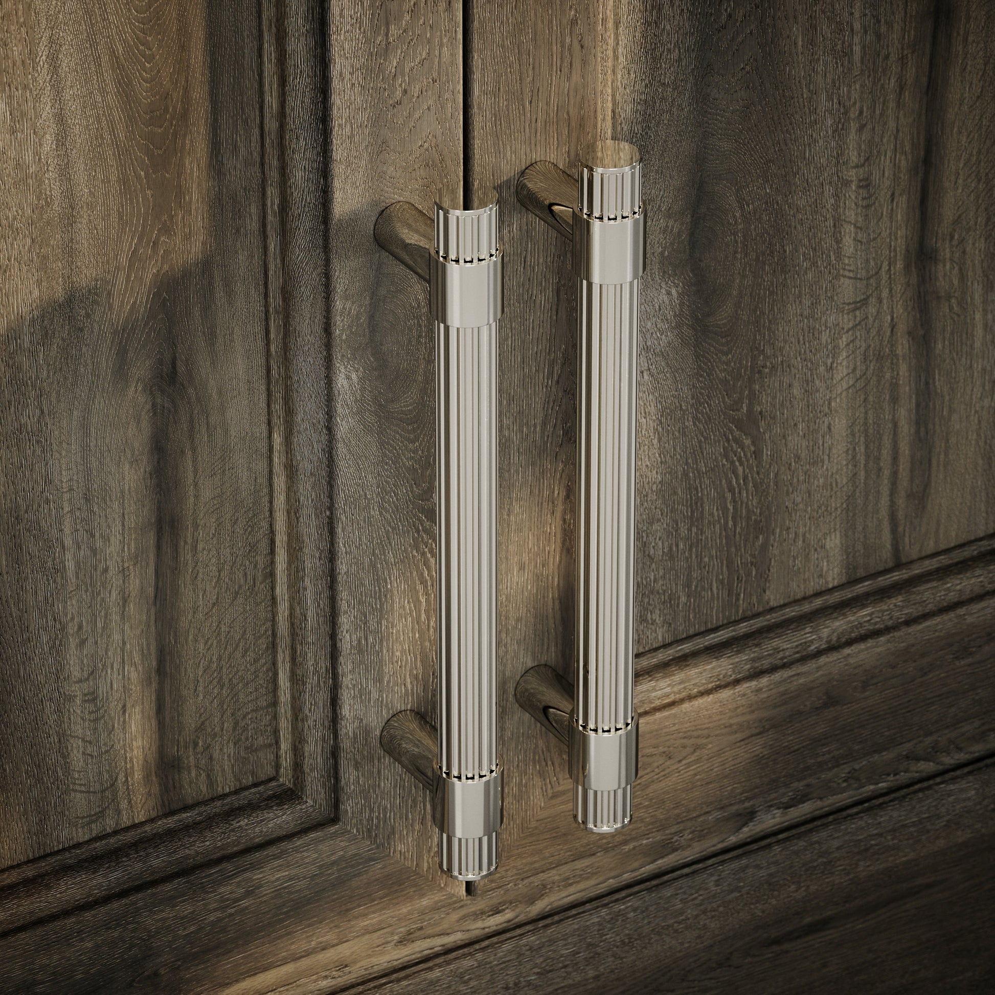 Royal Oak Polished Nickel Deep Flute Pull Bar Handle 250mm