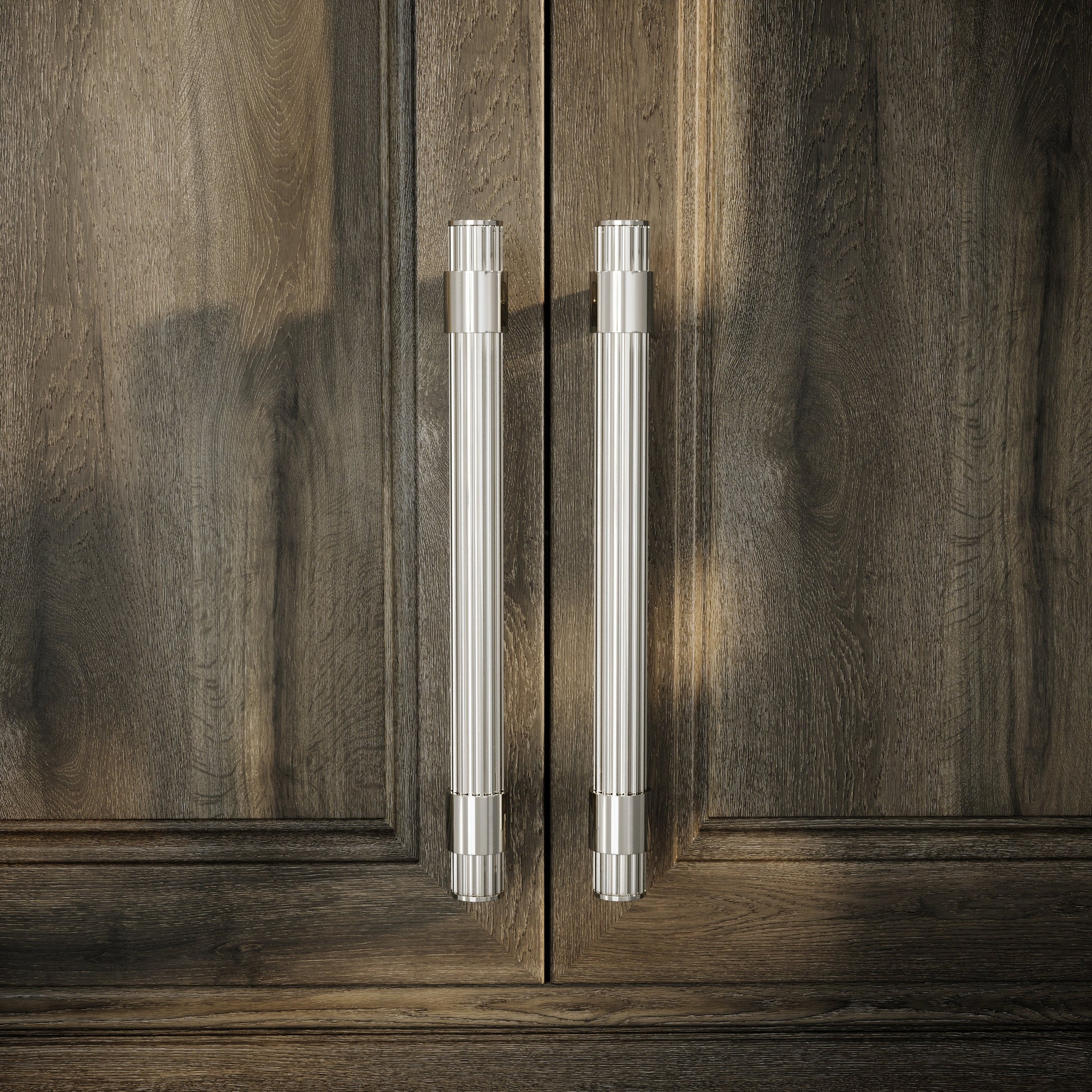 Royal Oak Polished Nickel Deep Flute Pull Bar Handle 250mm