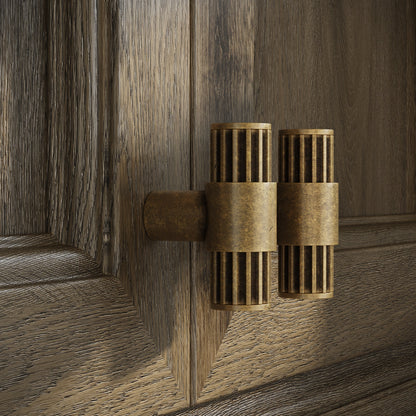 Royal Oak Aged Bronze Deep Flute T-Bar Cabinet Door Handle