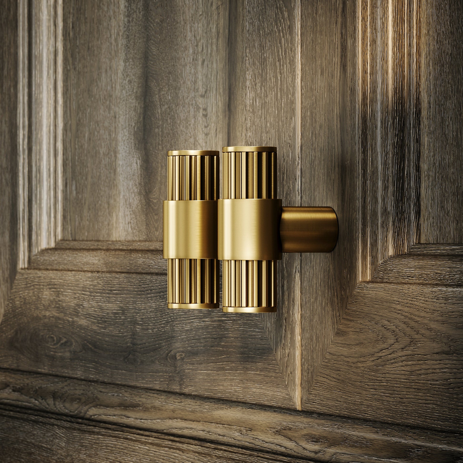 Royal Oak Brushed Gold Deep Flute T-Bar Cabinet Door Handle