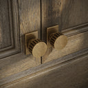 Royal Oak Plate Aged Bronze Deep Flute Cabinet Door Knob
