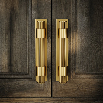 Royal Oak Plate Brushed Gold Deep Flute Pull Bar Handle 150mm