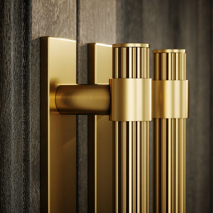 Royal Oak Plate Brushed Gold Deep Flute Pull Bar Handle 250mm