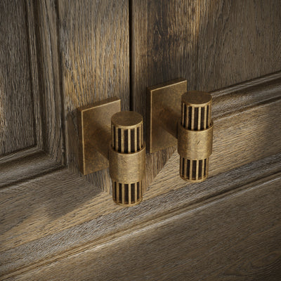 Royal Oak Plate Aged Bronze Deep Flute T-Bar Cabinet Door Handle