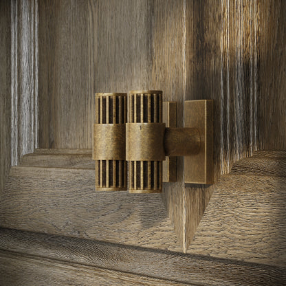 Royal Oak Plate Aged Bronze Deep Flute T-Bar Cabinet Door Handle