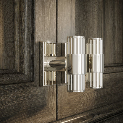 Royal Oak Plate Polished Nickel Deep Flute T-Bar Cabinet Door Handle