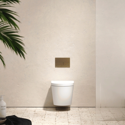 Senza Wall Hung Rimless Toilet with Concealed Cistern Frame and Square Flush Plate
