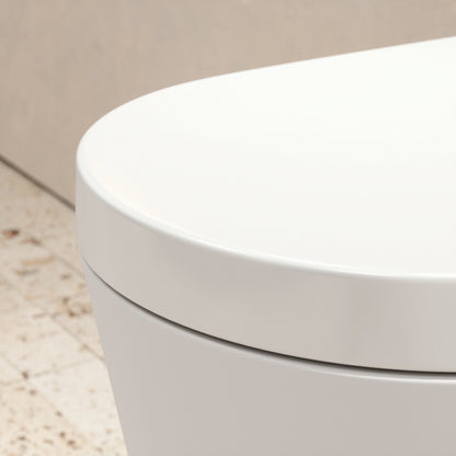 Senza Wall Hung Rimless Toilet with Concealed Cistern Frame and Matte Black Flush Plate