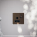 SlimTech Collection Brushed Bronze 1 Gang 13A Socket