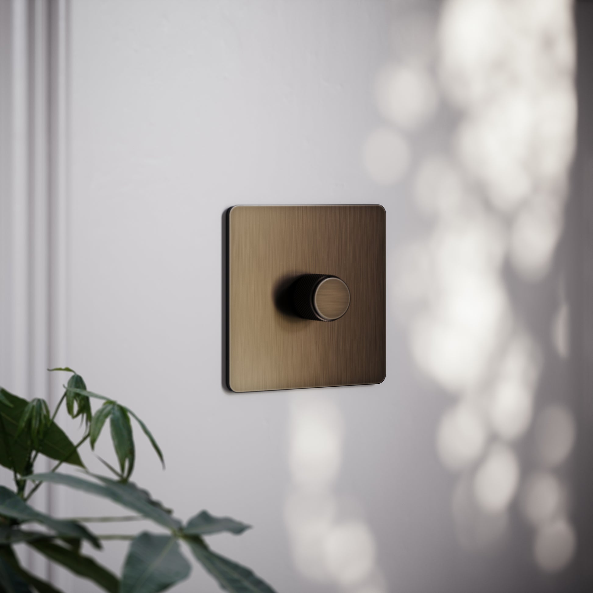 SlimTech Collection Brushed Bronze 1 Gang 2 Way Dimmer Switch