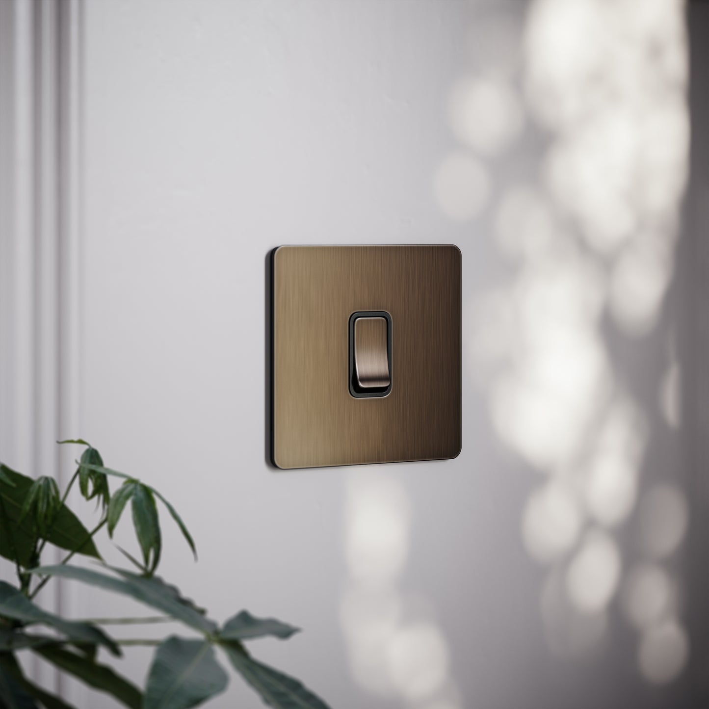 SlimTech Collection Brushed Bronze 1 Gang 2 Way Switch