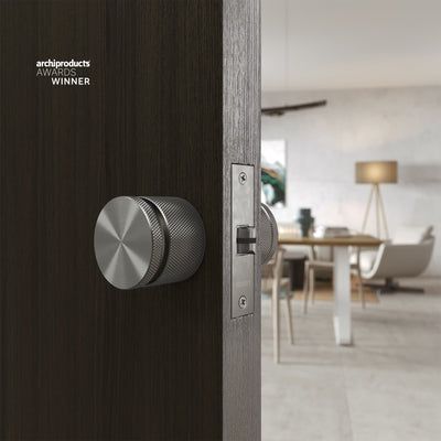 Spectre Knurled Privacy Brushed Stainless Internal Door Handle