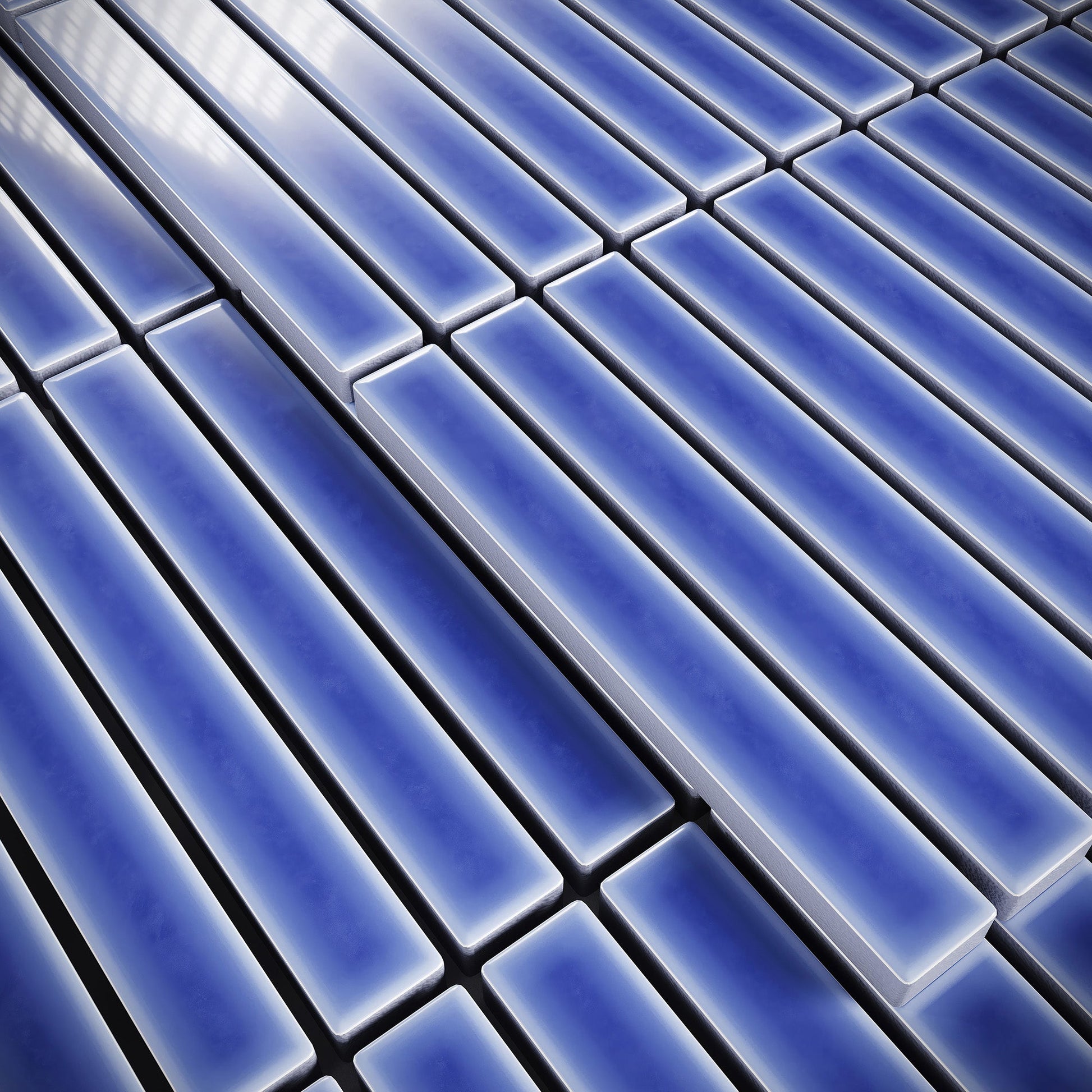 Stick Mosaic Azure Dream Blue Glazed Porcelain Tile Sample