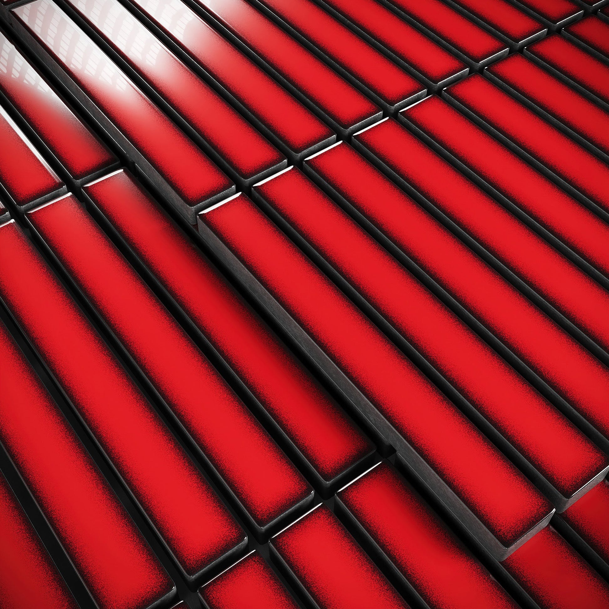 Stick Mosaic Ruby Spark Red Glazed Porcelain Tile Sample