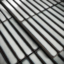 Stick Mosaic Silver Mist Grey Glazed Porcelain Tile Sample