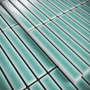 Stick Mosaic Tiffany Blue Glazed Porcelain Tile Sample