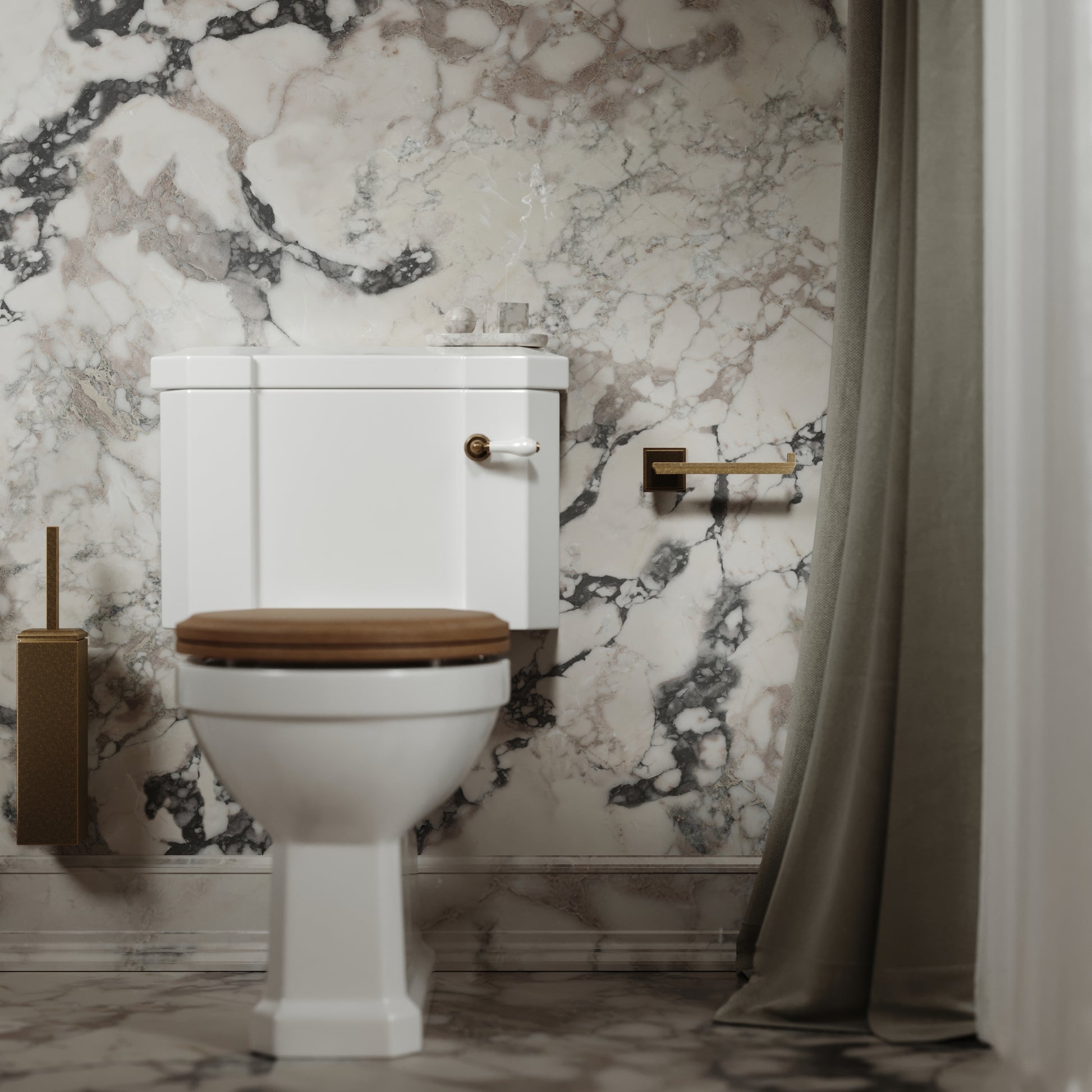 Baroque Aged Bronze Toilet Roll Holder