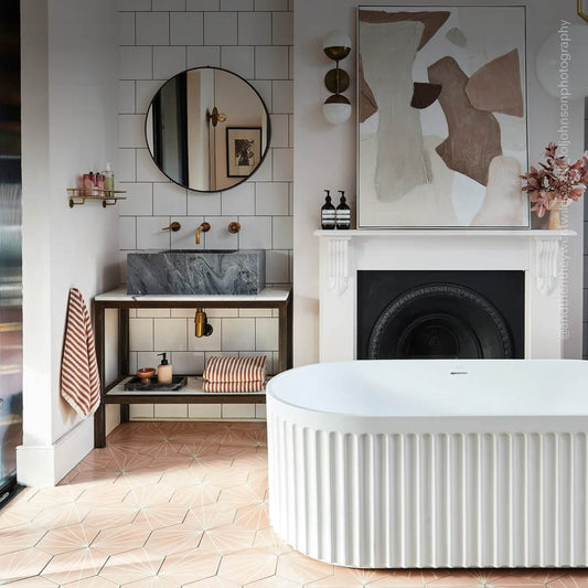 Jadore II Freestanding Fluted Stone Bath 1700mm
