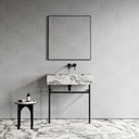 Vernante Arabescato Marble Matte Black Vanity Unit 800mm