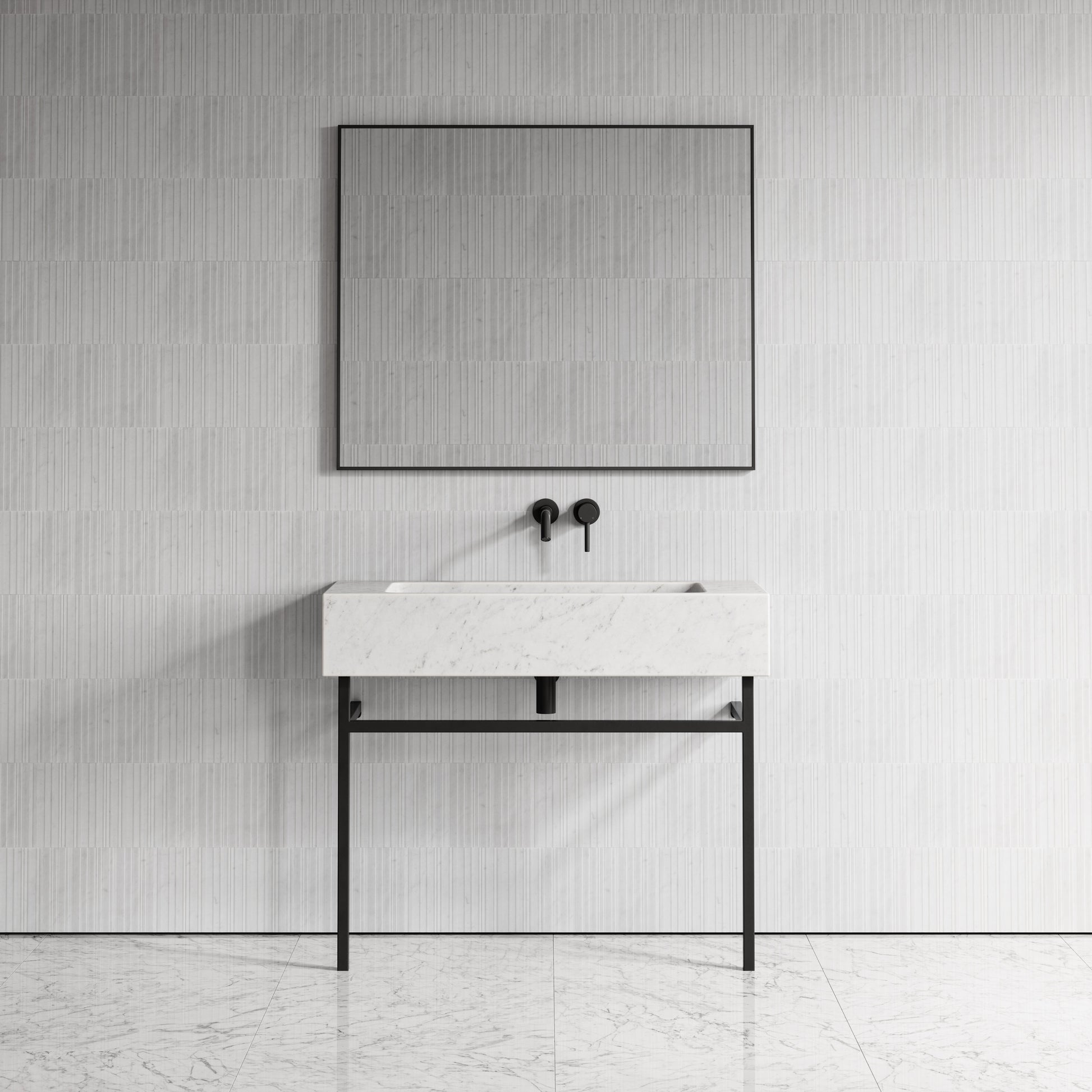 Vernante Carrara Marble Vanity Unit 1000mm