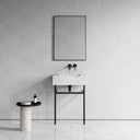 Vernante Carrara Marble Matte Black Vanity Unit 600mm