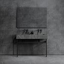 Vernante Pietra Grey Marble Matte Black Vanity Unit 1200mm