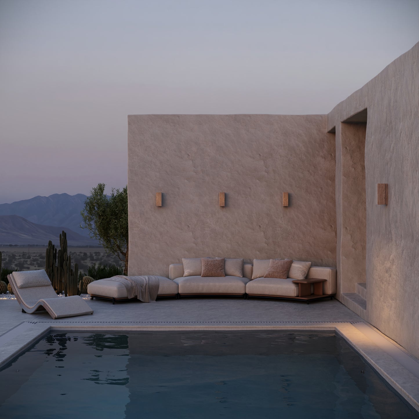 Vento Travertine Round Wall Sconce Light 290mm