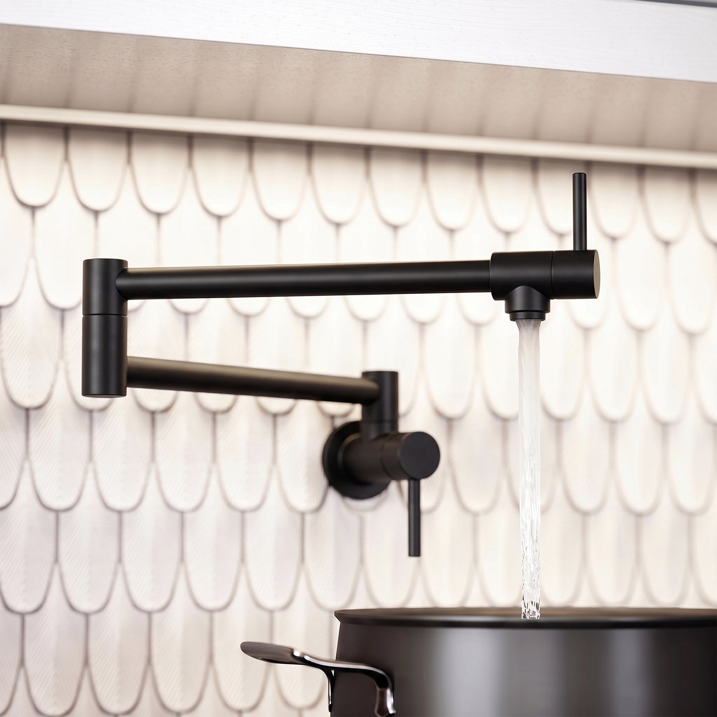 Veroni Modern Kitchen Pot Filler Tap Matte Black