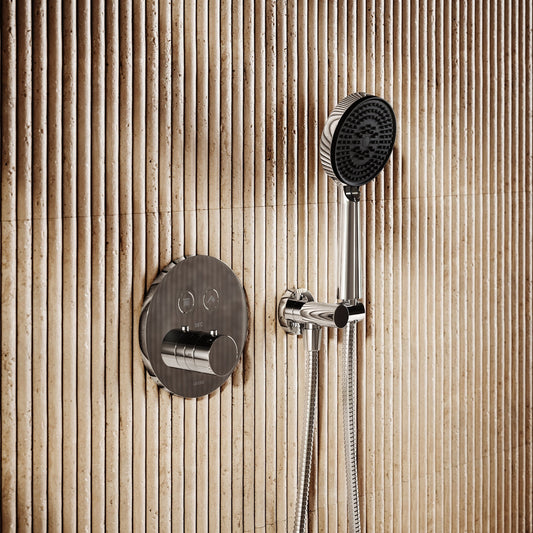 AcquaVita Chrome Push Button Rainfall Shower