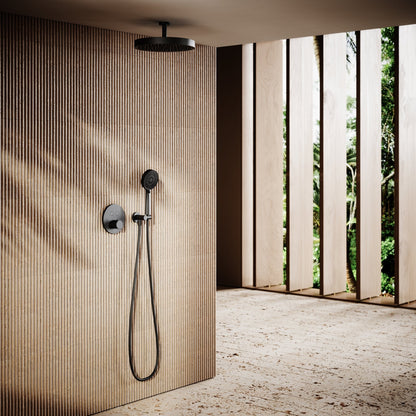 AcquaVita Matte Black Ceiling Shower Arm 100mm