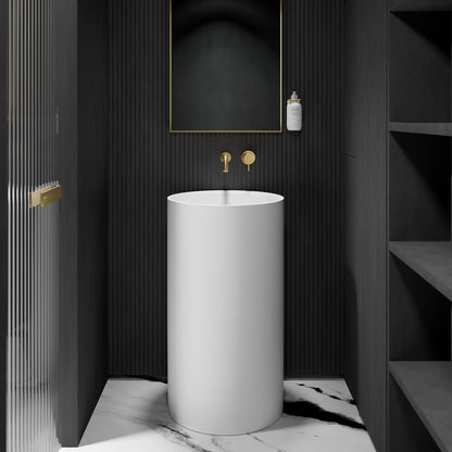 Alessa Cylinder Freestanding Stone Basin 495mm