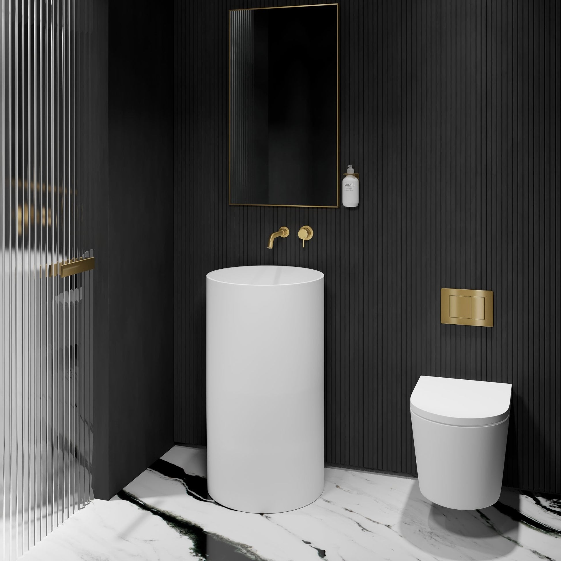 Alessa Cylinder Freestanding Stone Basin 495mm