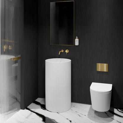 Alessa Cylinder Freestanding Stone Basin 495mm
